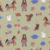 Printed Cotton LEON Green / Blue
